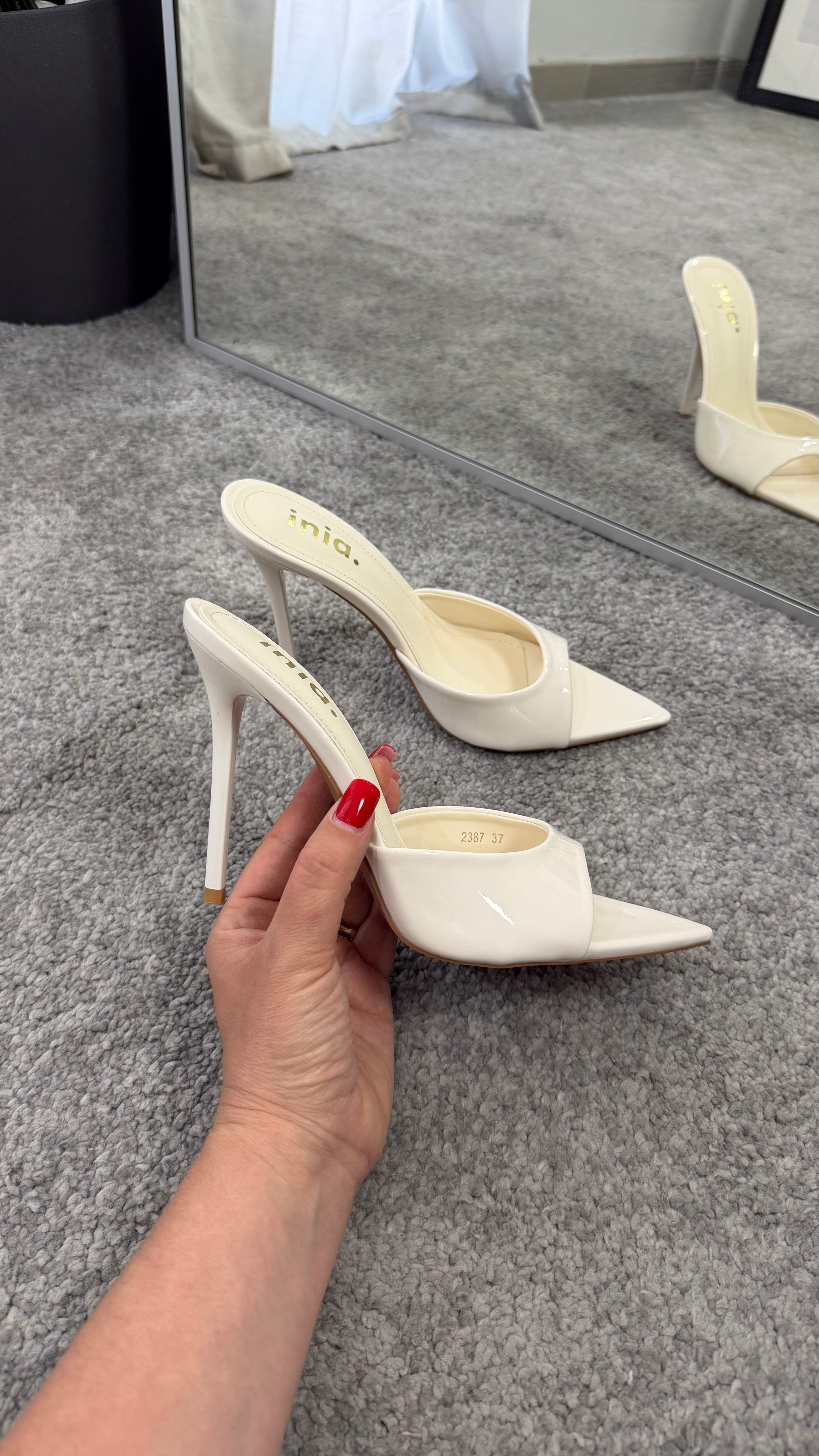 Mules vernice 12cm