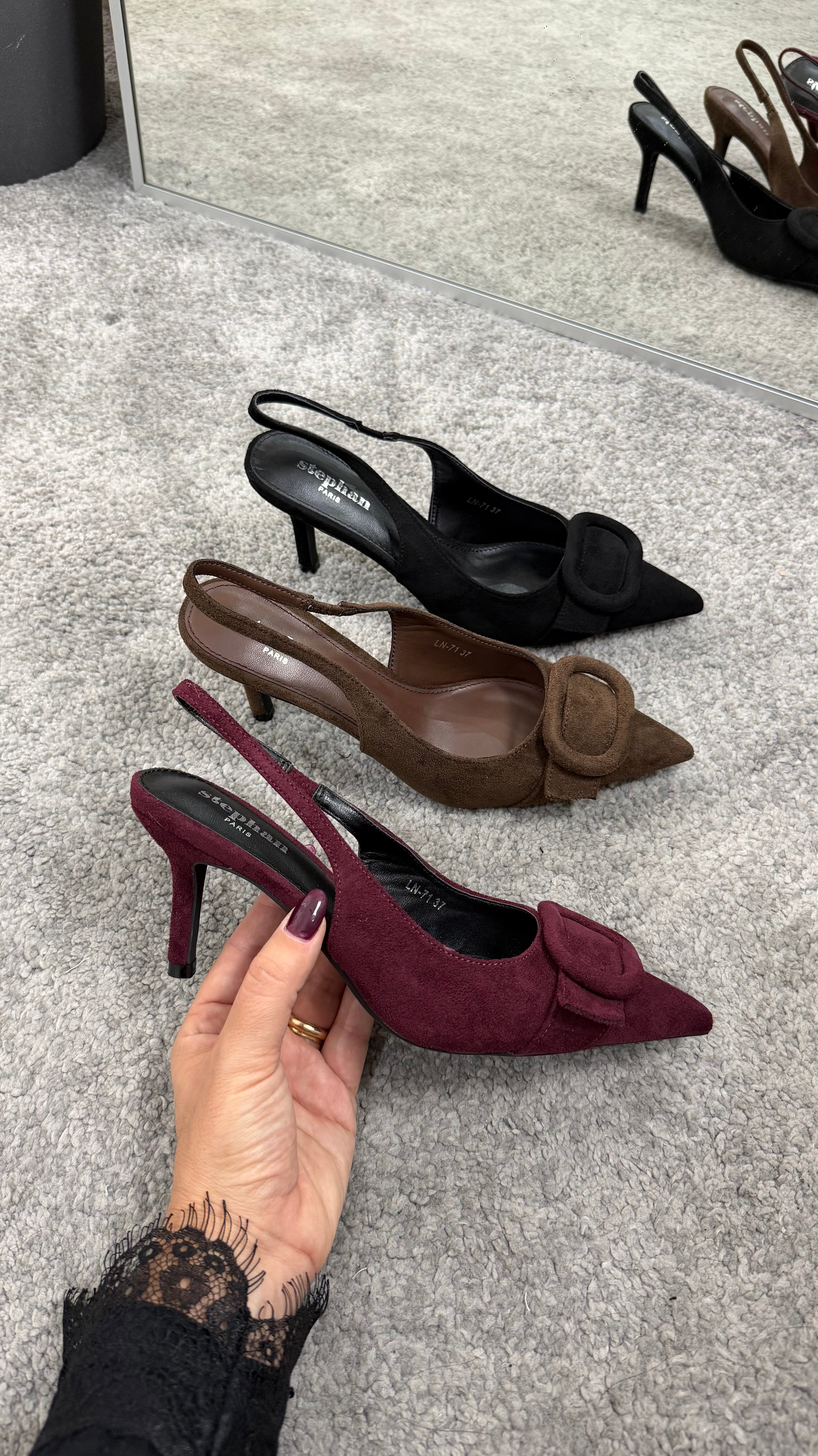 Slingback scamosciata