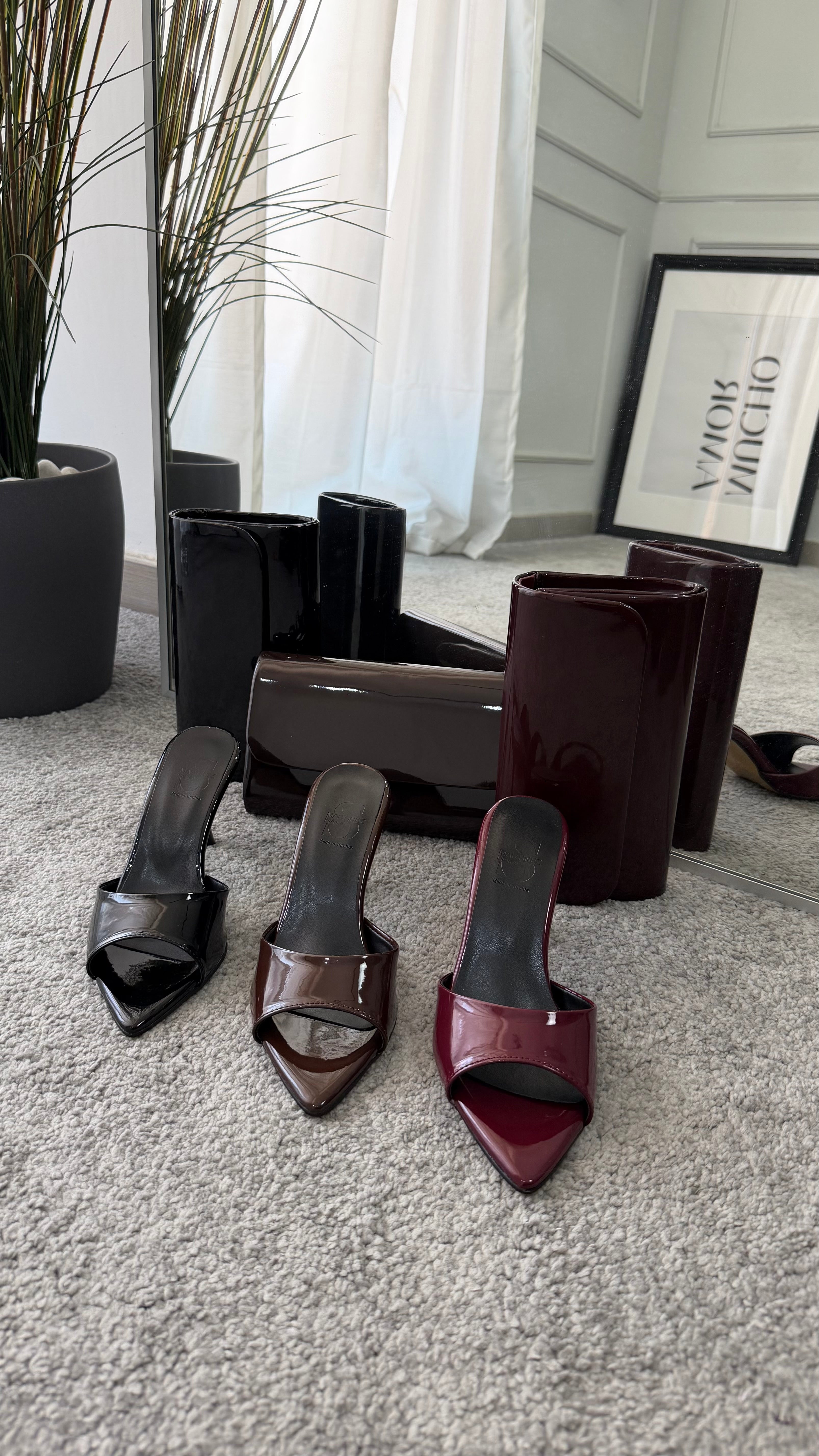 Mules vernice 8cm
