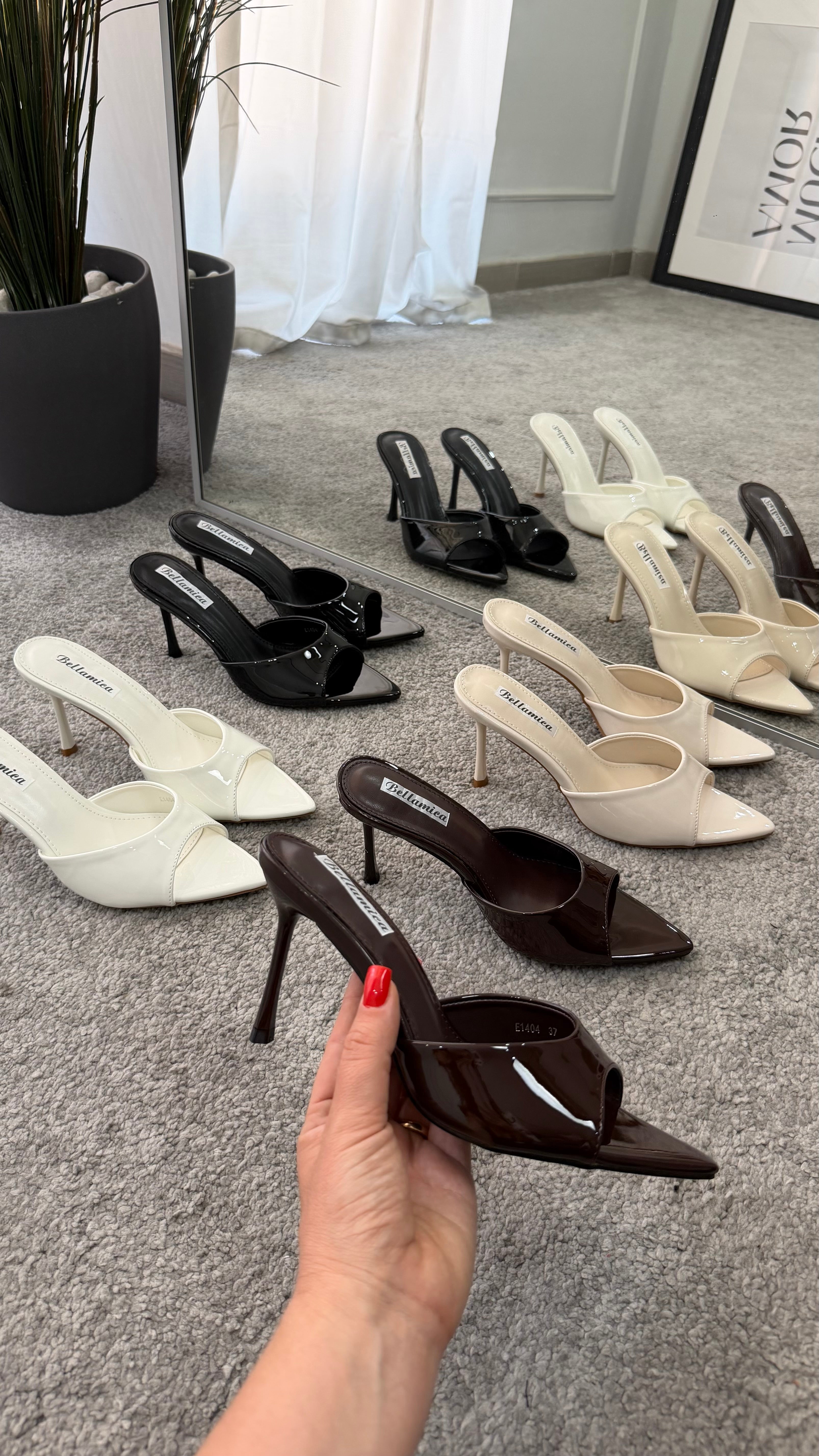 Mules vernice 10cm