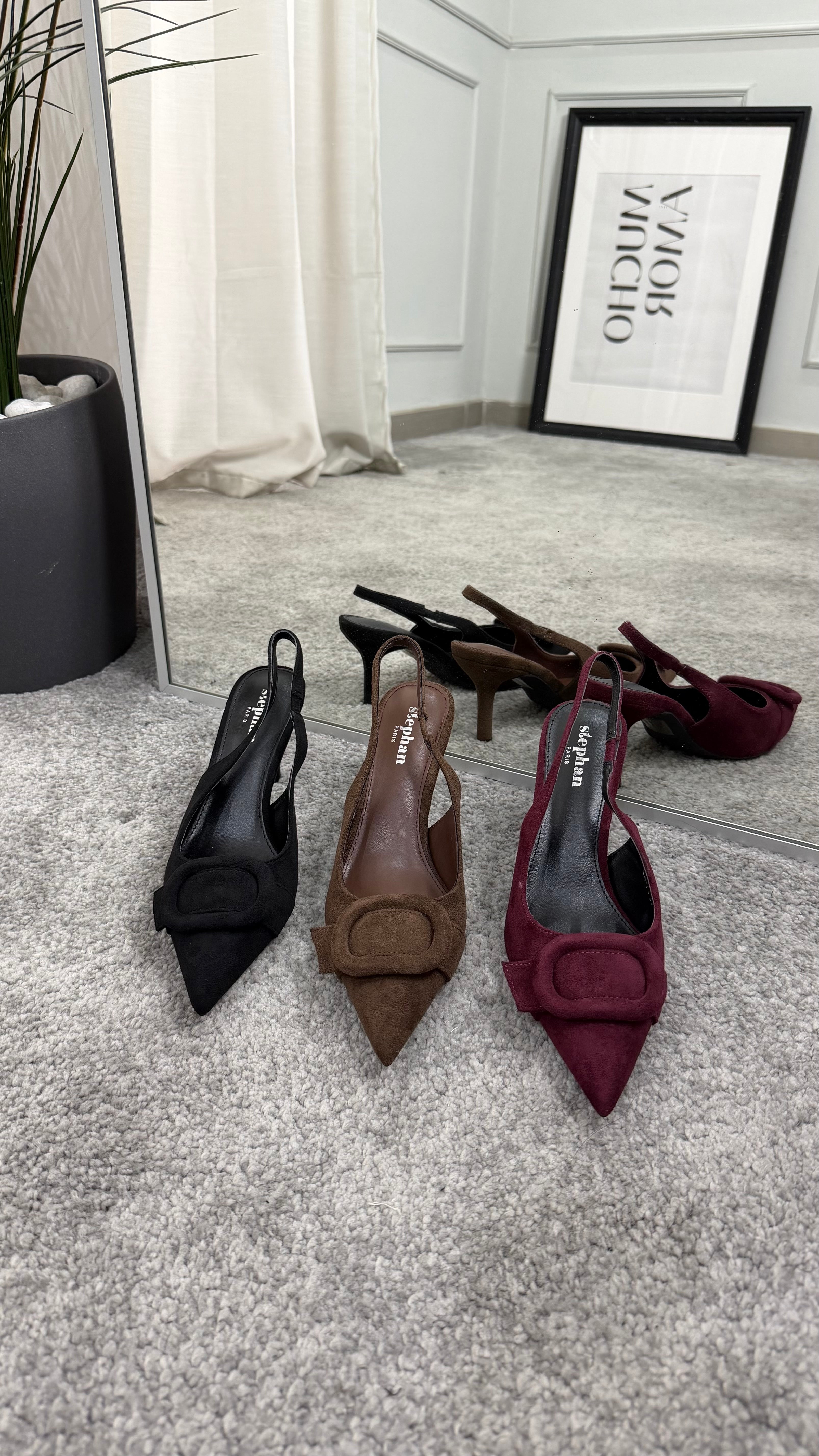 Slingback scamosciata