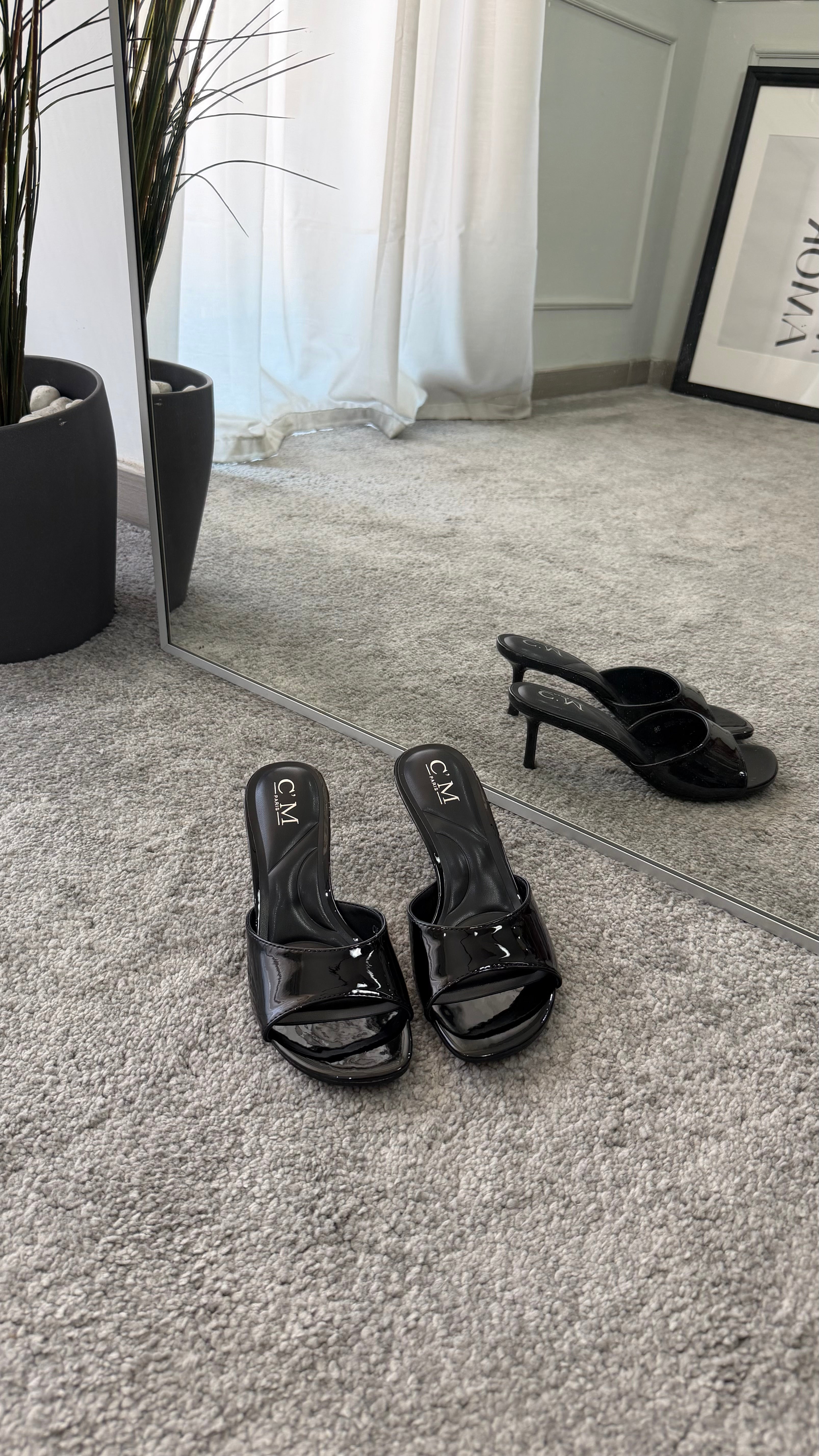 Mules vernice 7cm