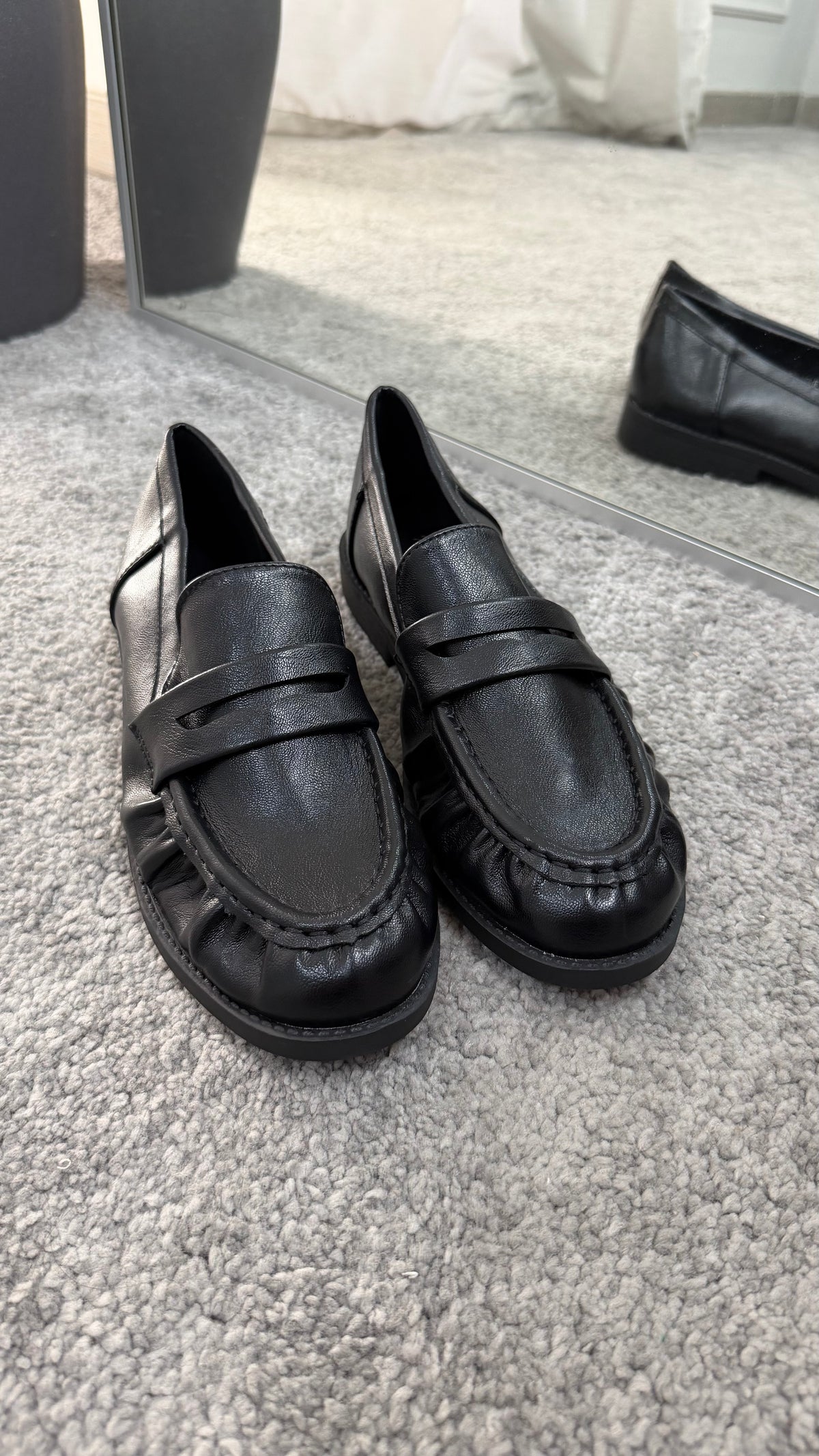 Mocassino ecopelle arricciato