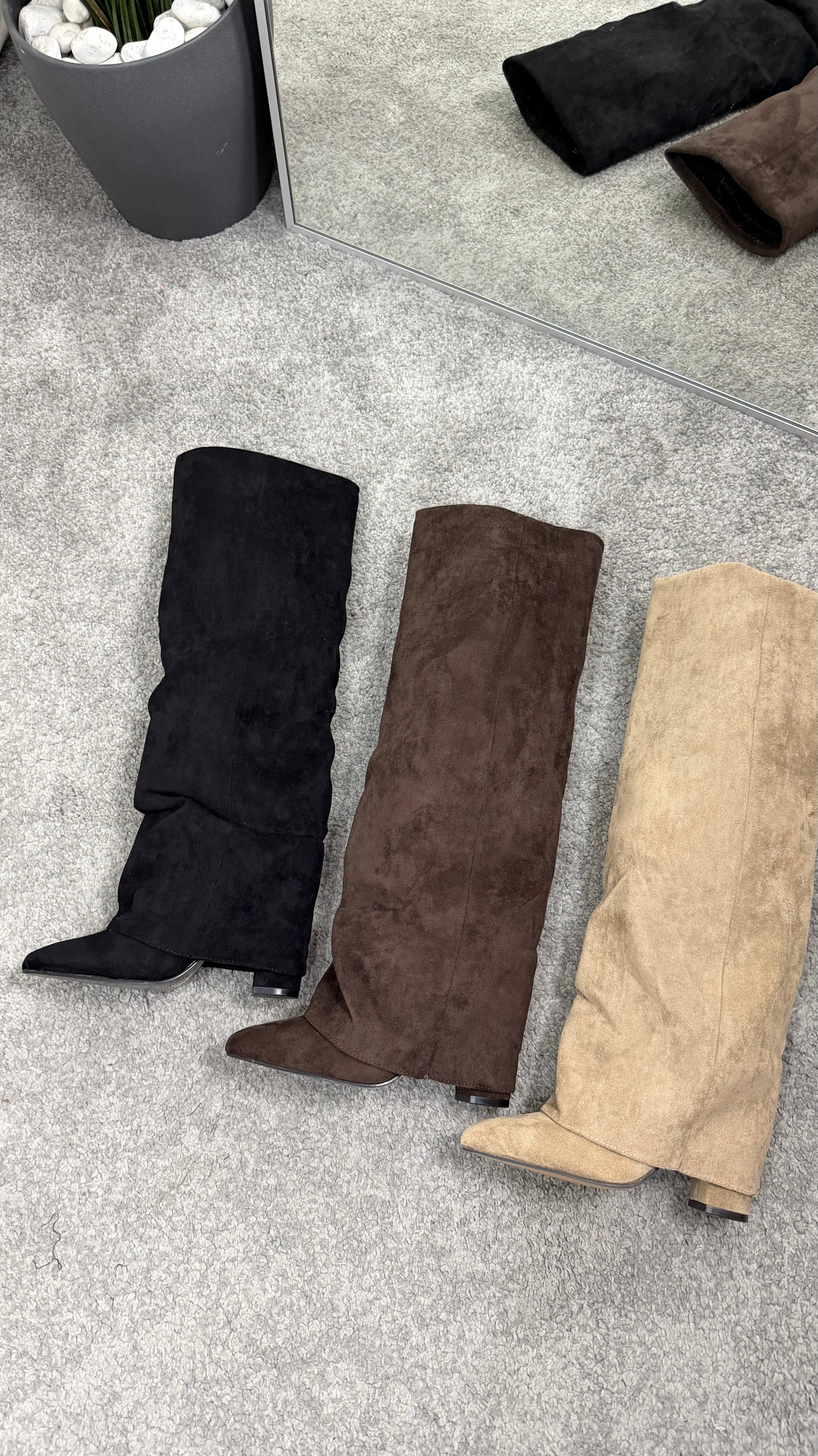 Stivale tubolare scamosciato