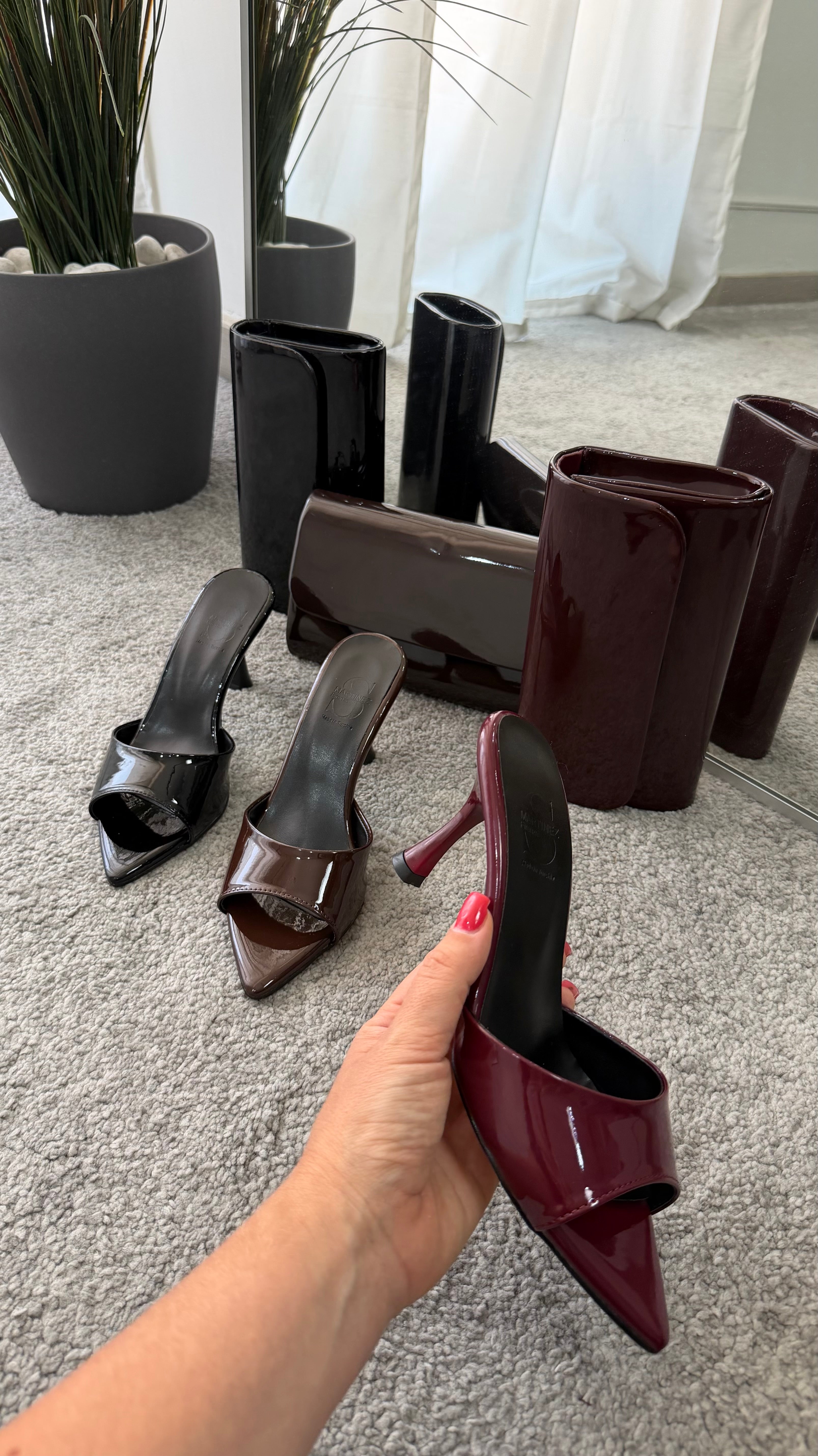 Mules vernice 8cm