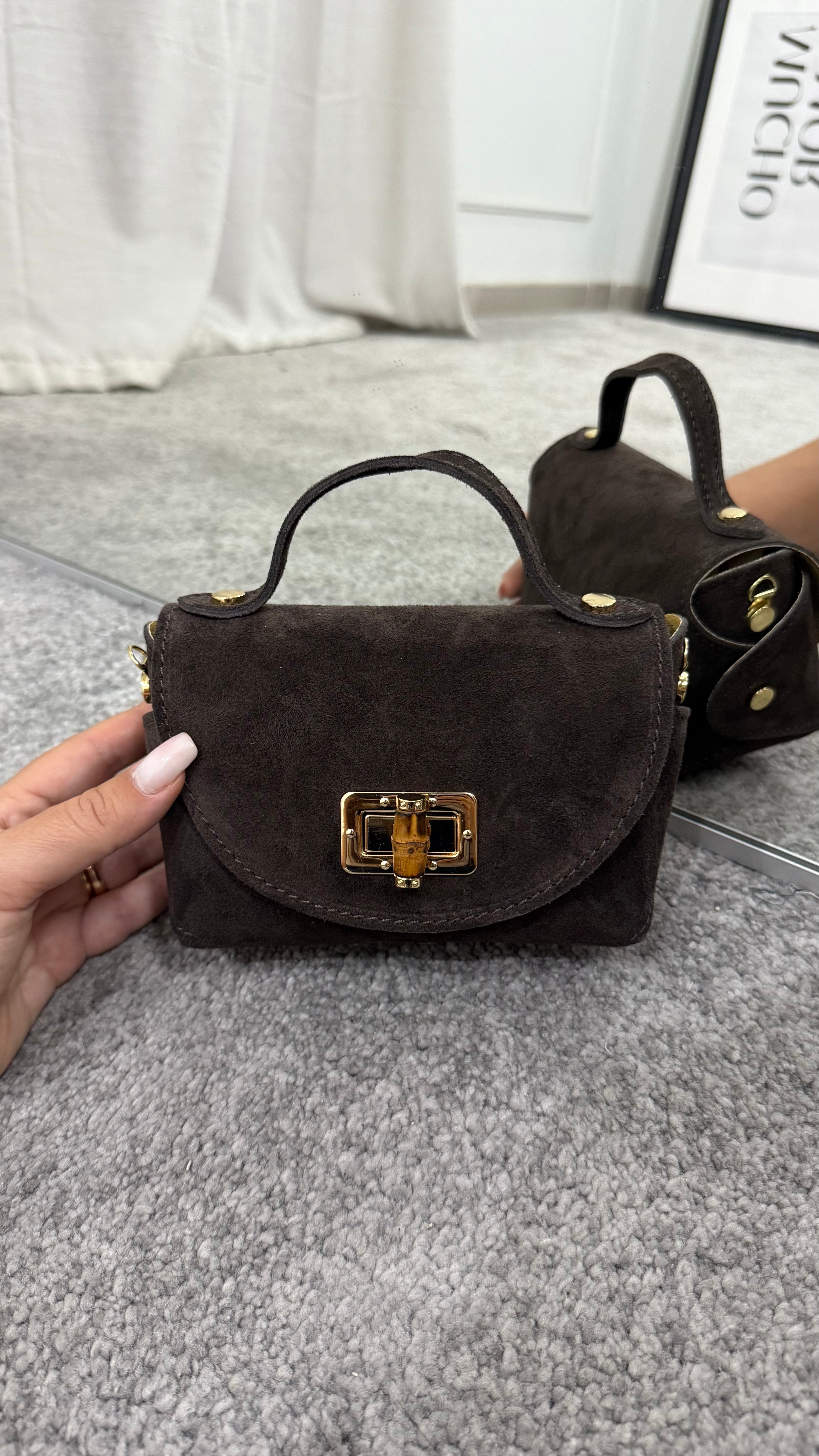 Minibag scamosciata