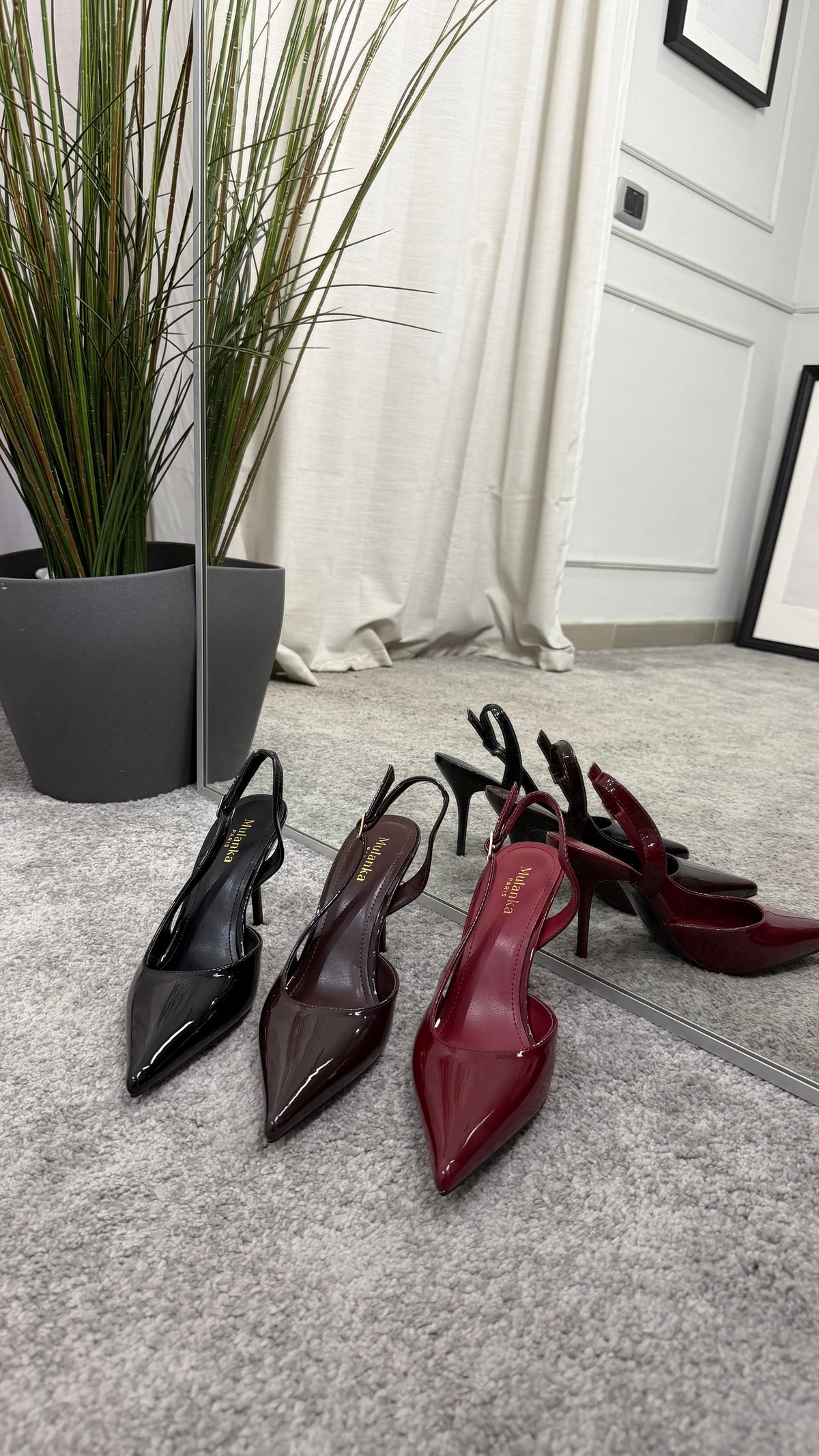 Slingback vernice 10cm