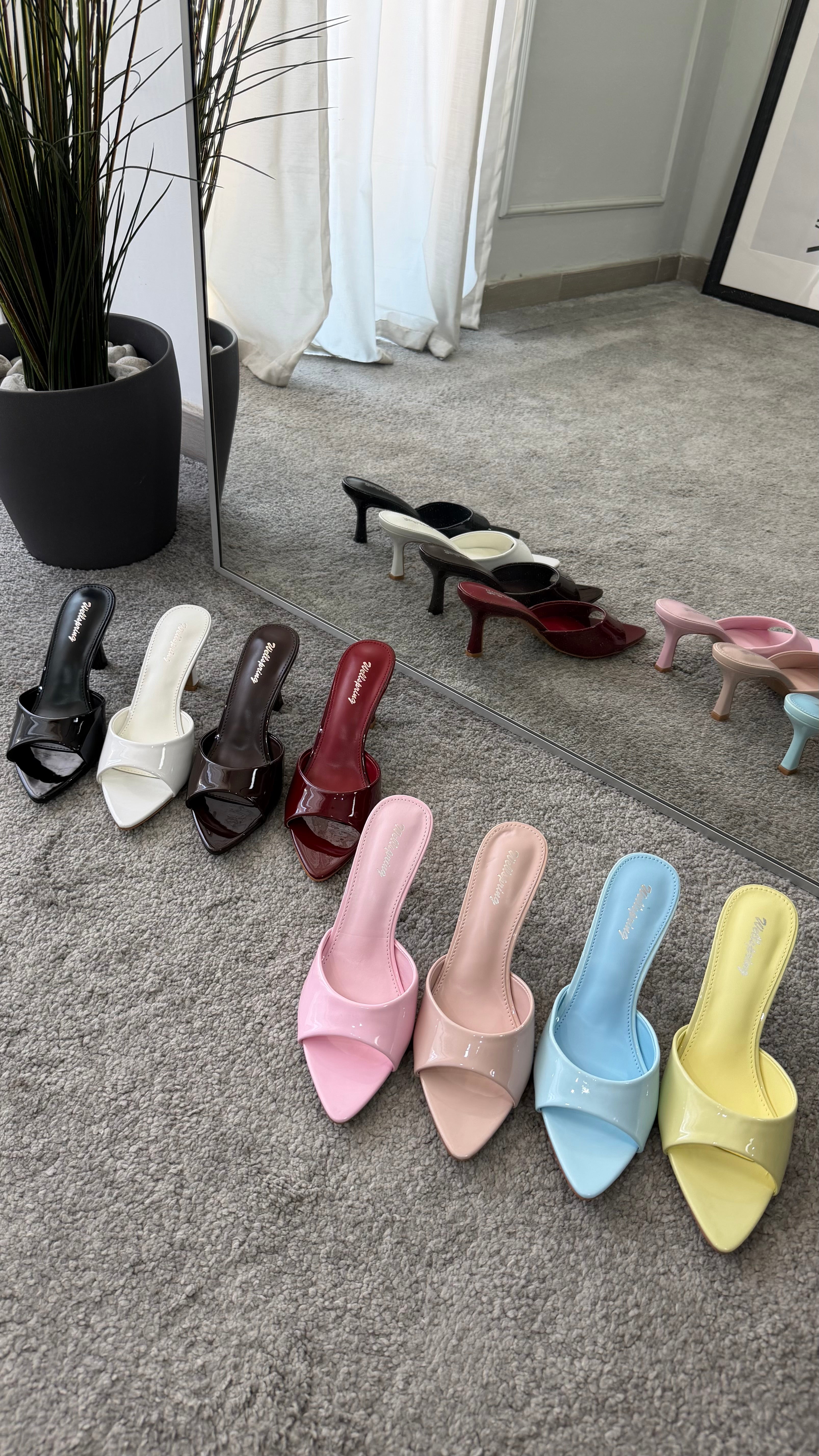 Mules vernice 7cm