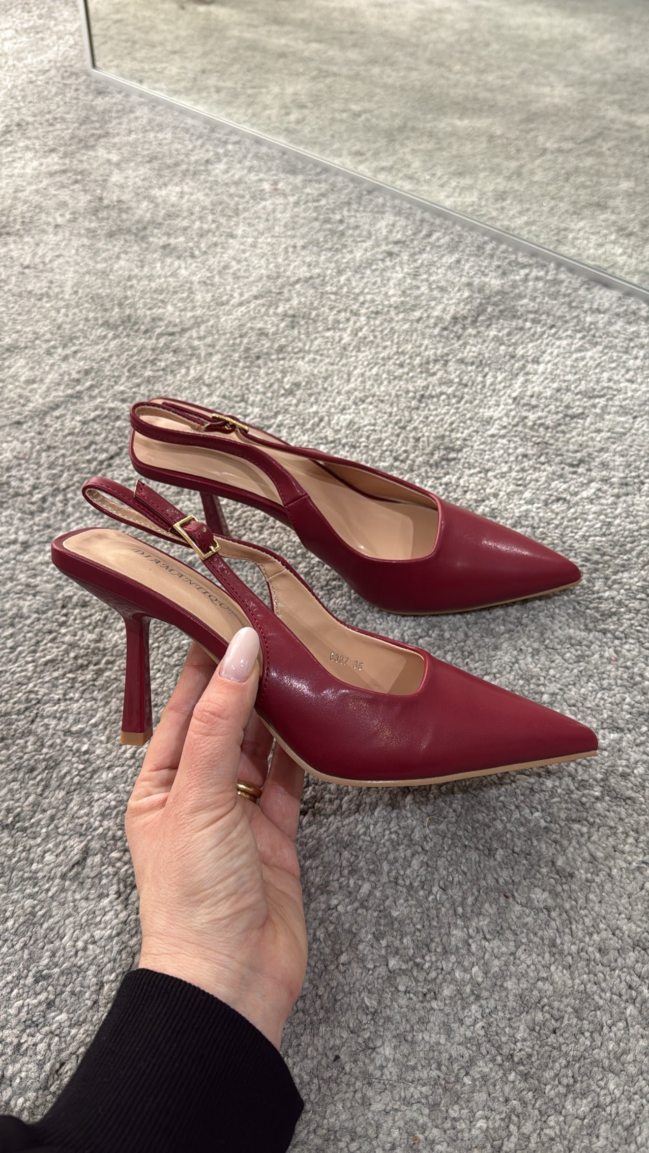 Slingback ecopelle bordeaux