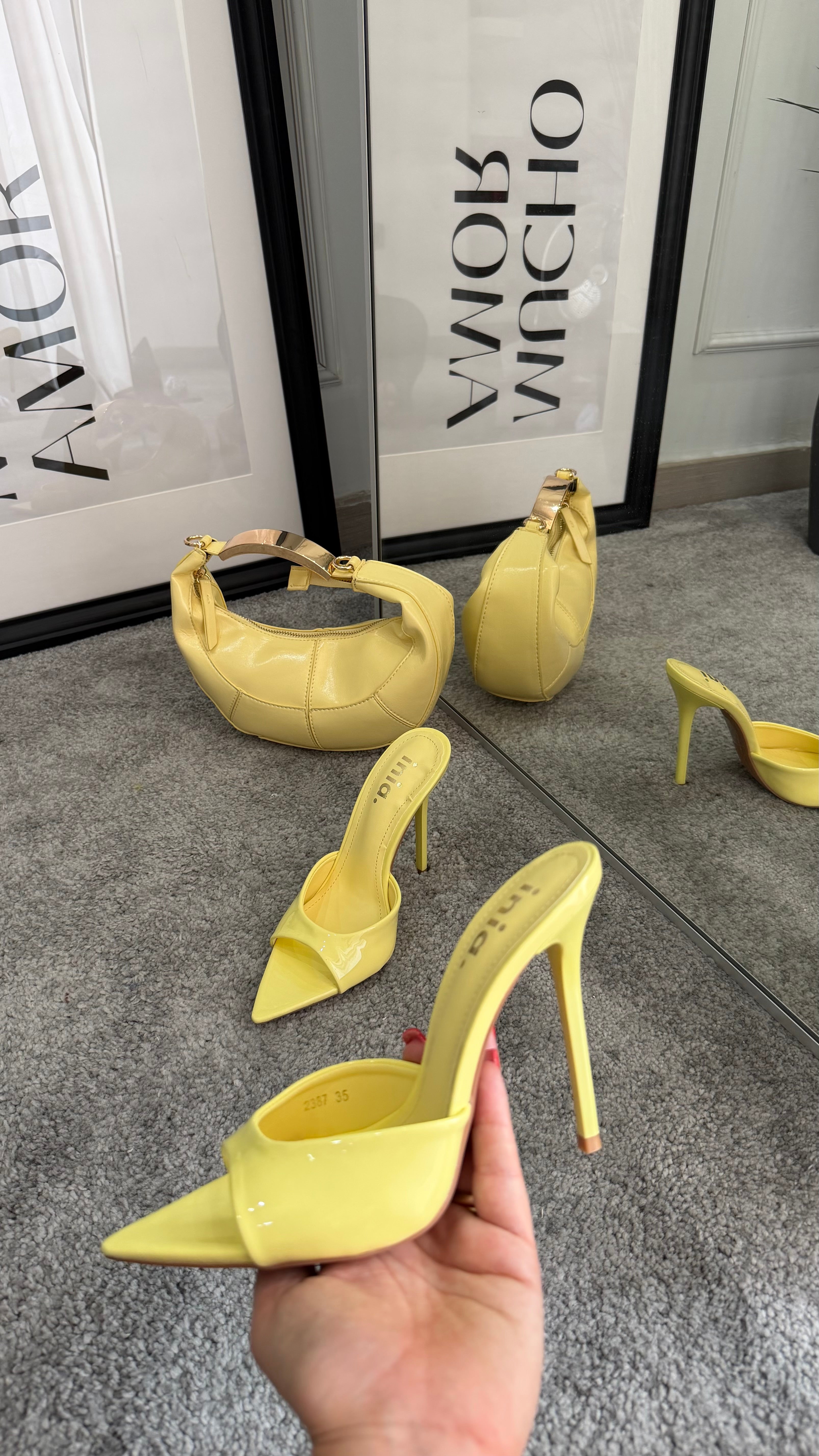 Mules 12cm yellow