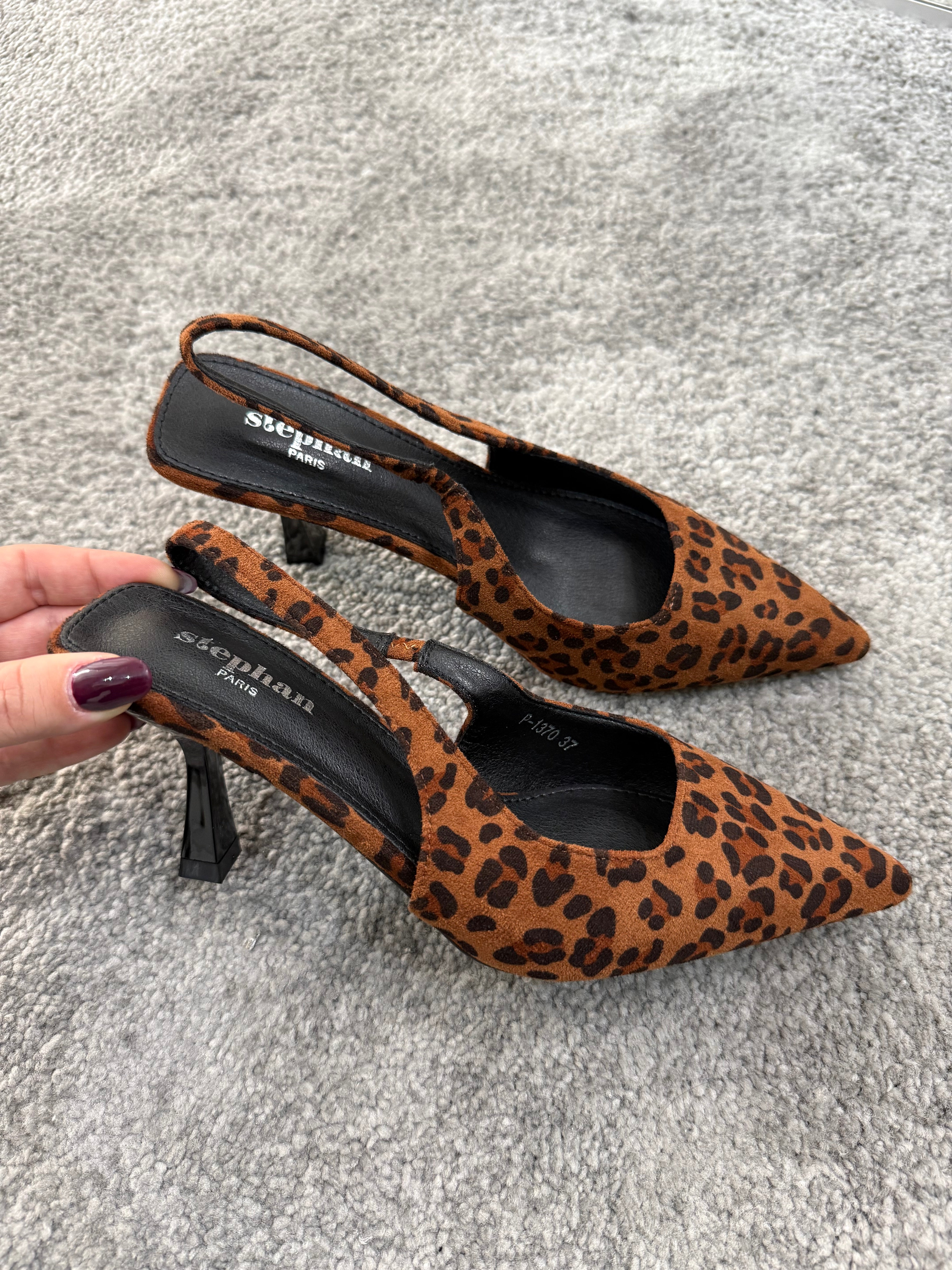 Slingback camoscio animalier by Giel Store