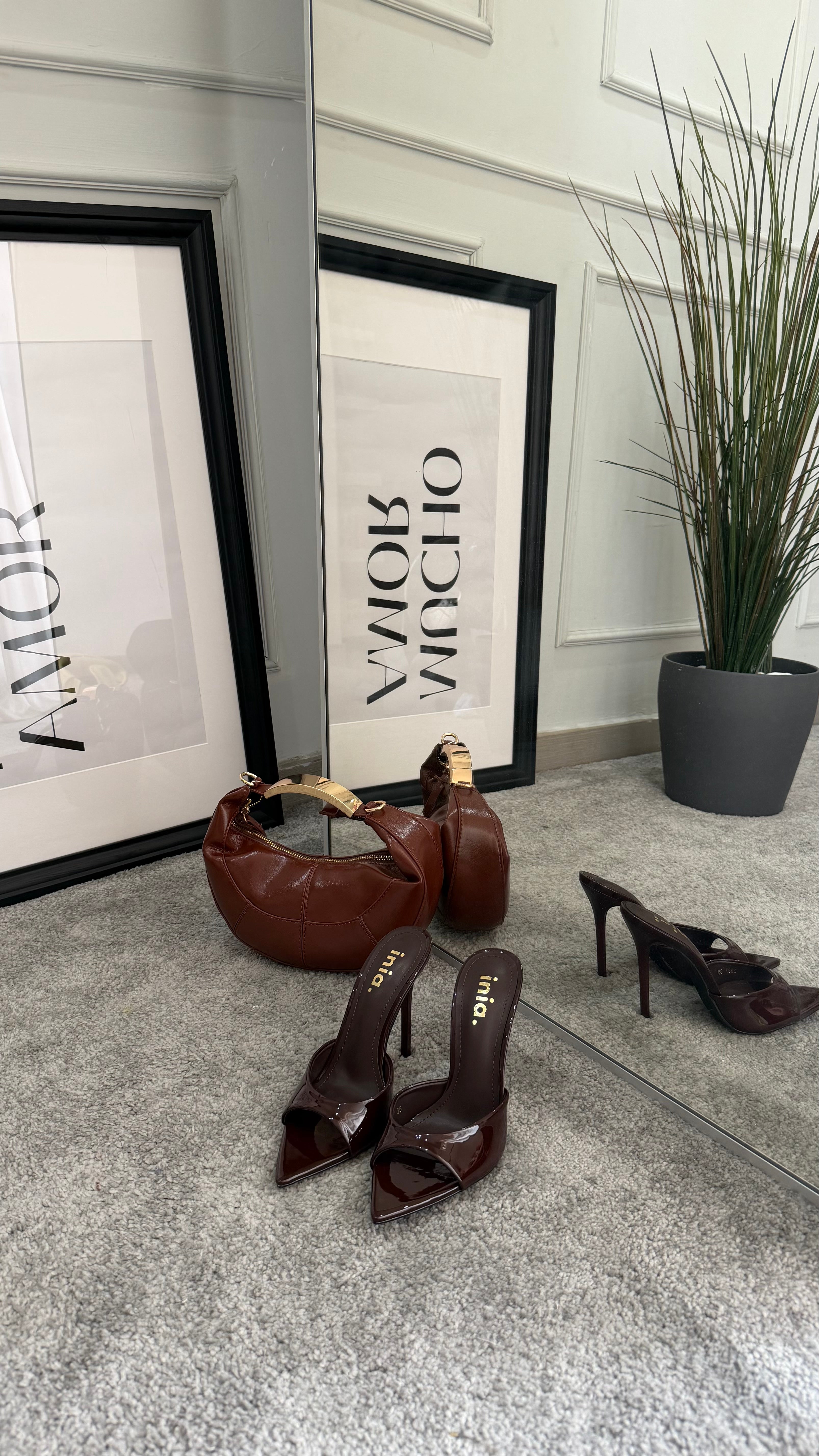Mules 12cm brown