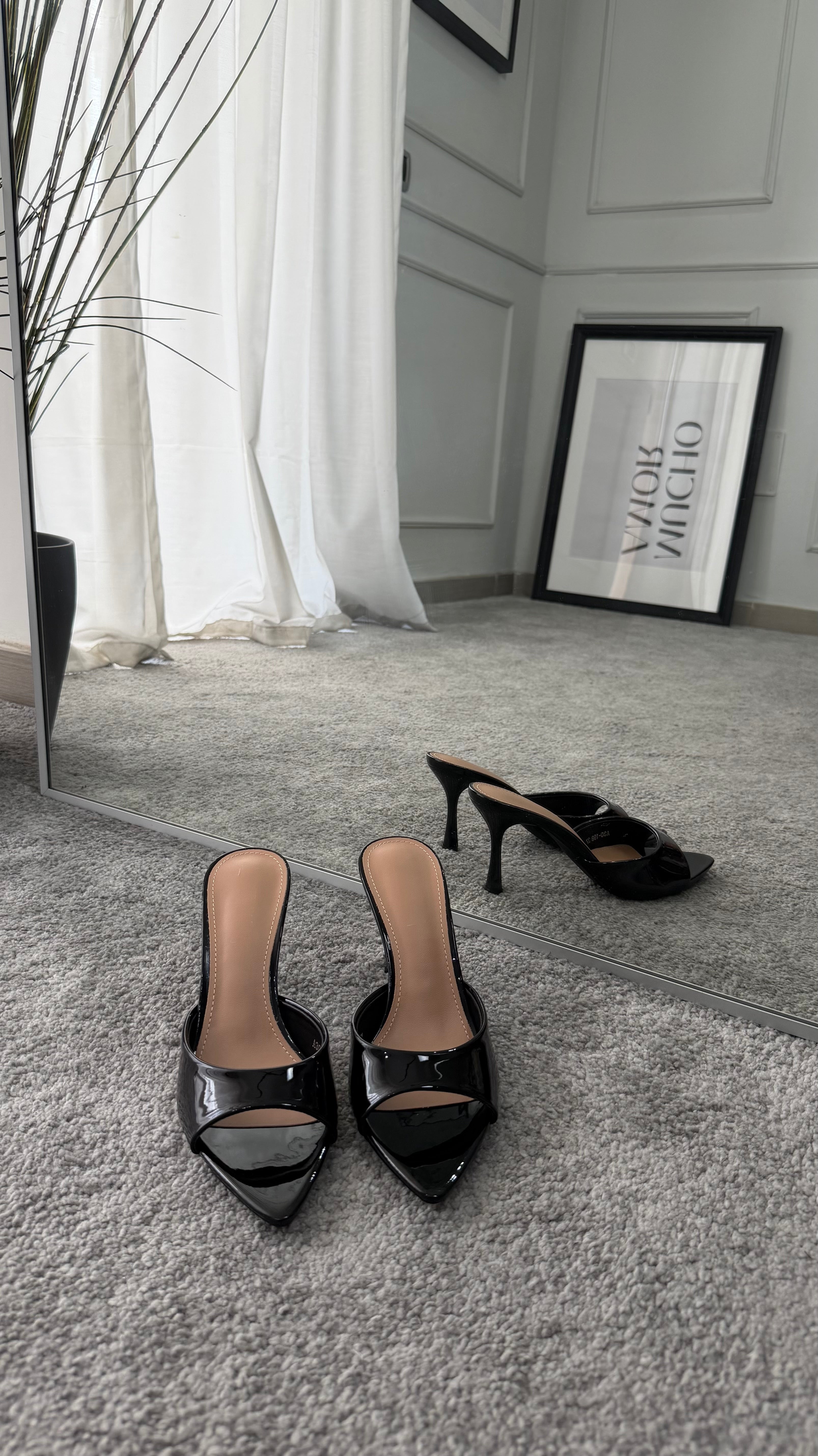 Mules vernice black