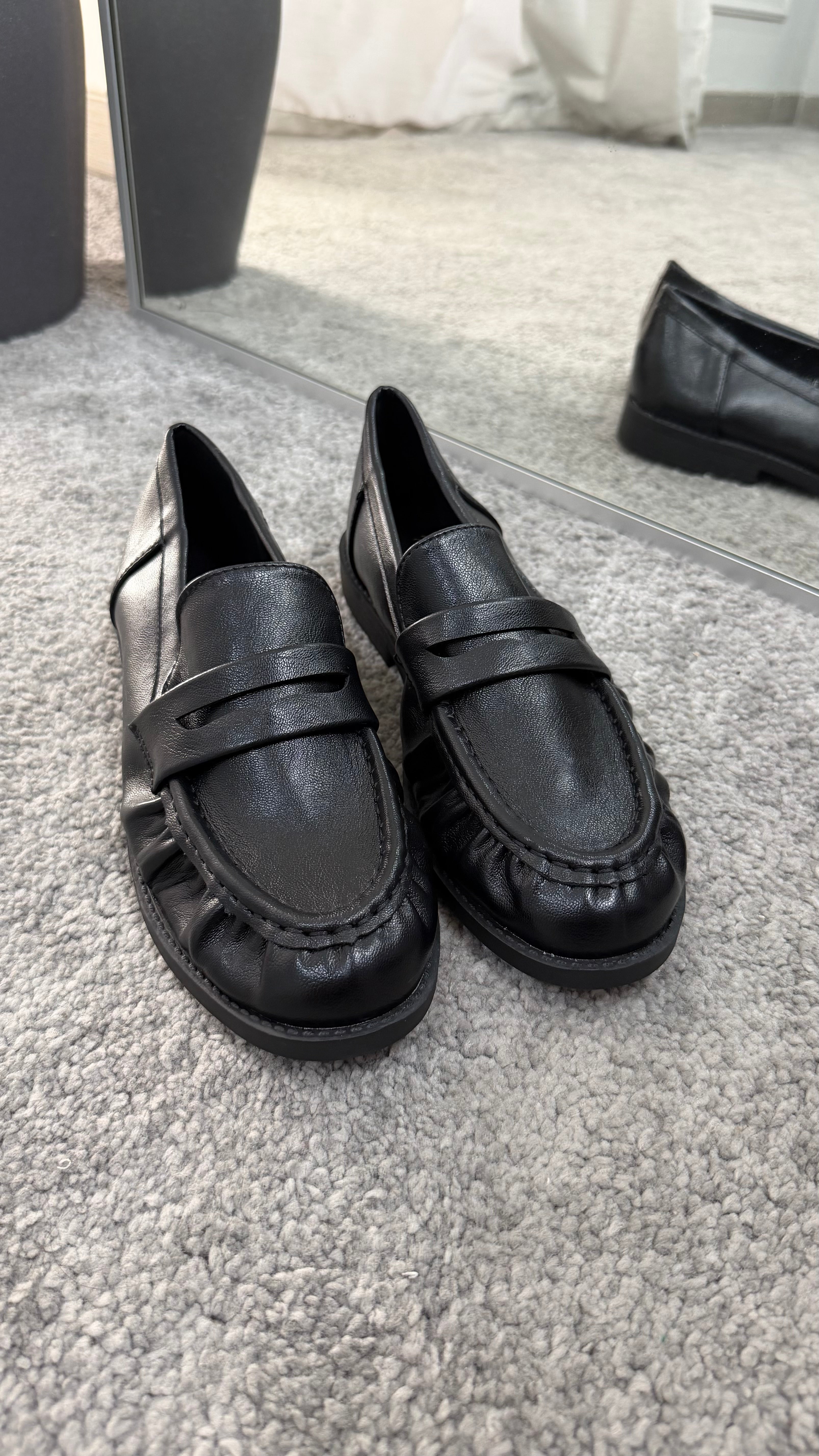 Mocassino ecopelle arricciato