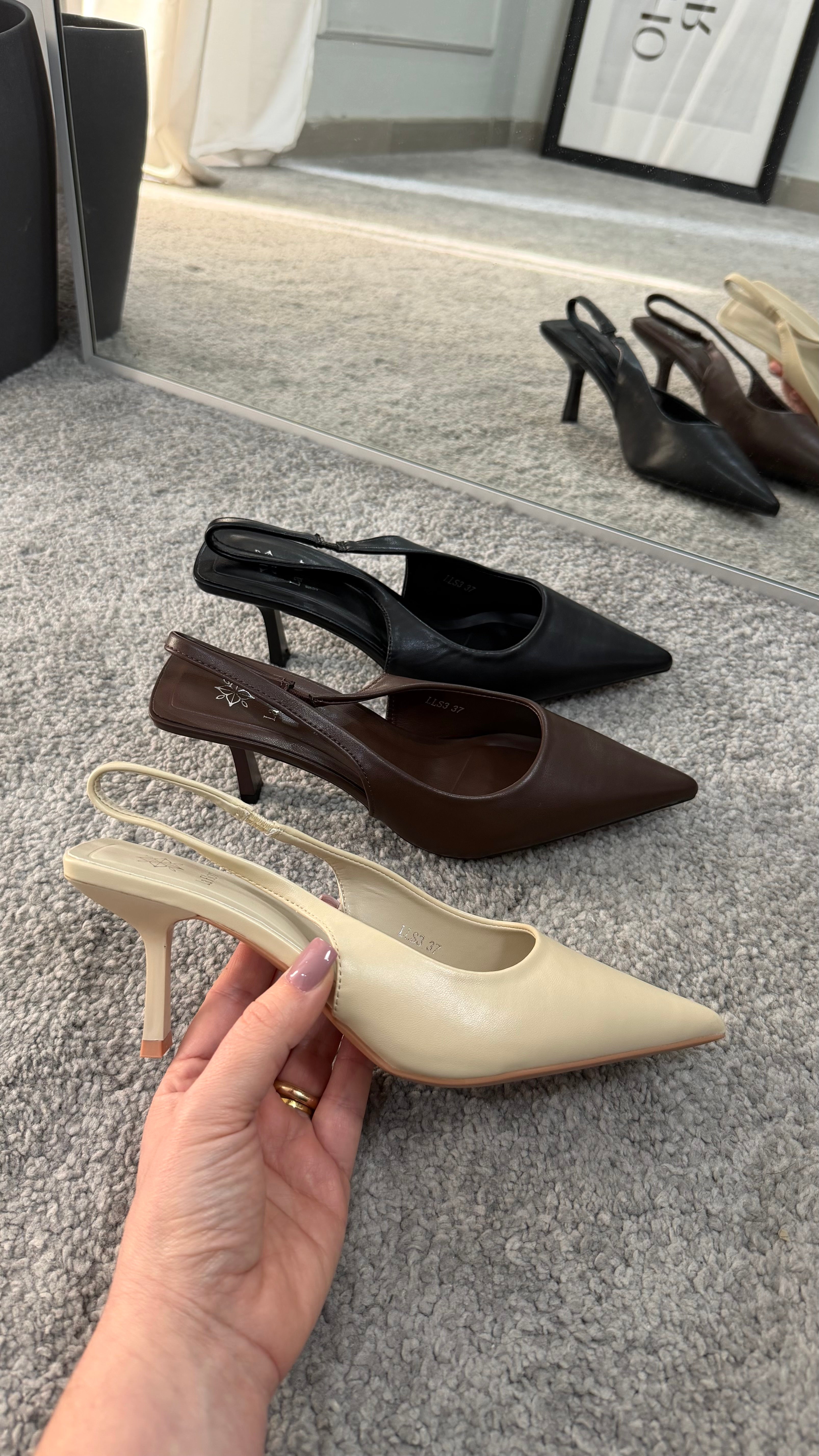 Slingback ecopelle 6cm