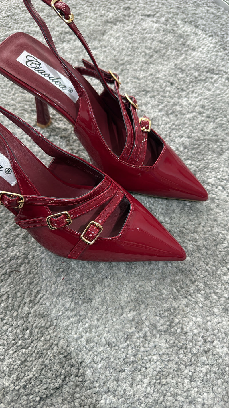Slingback bordeaux fibbie