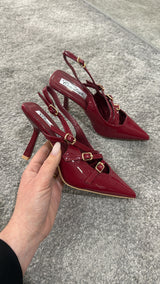 Slingback bordeaux fibbie