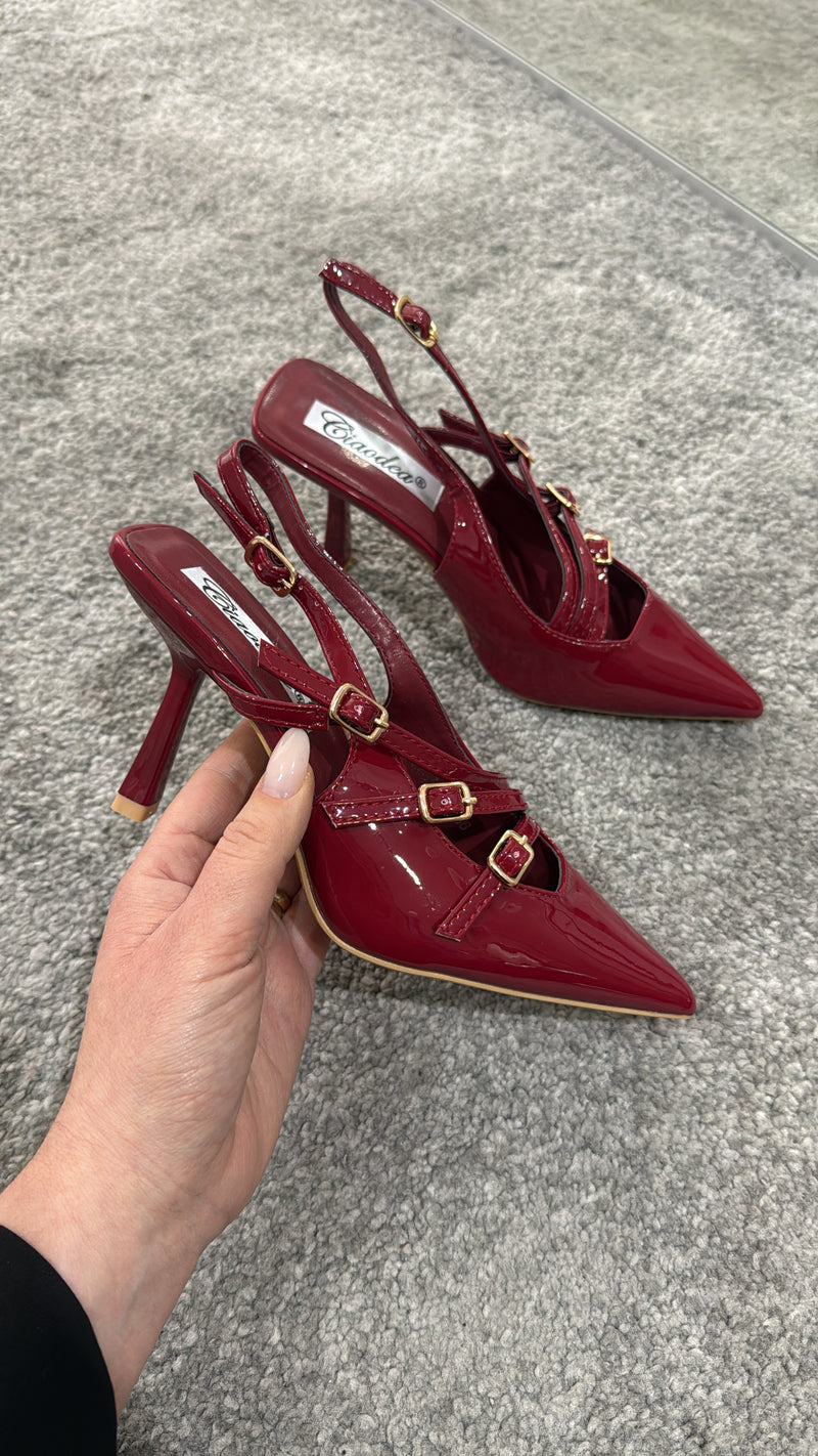 Slingback bordeaux fibbie