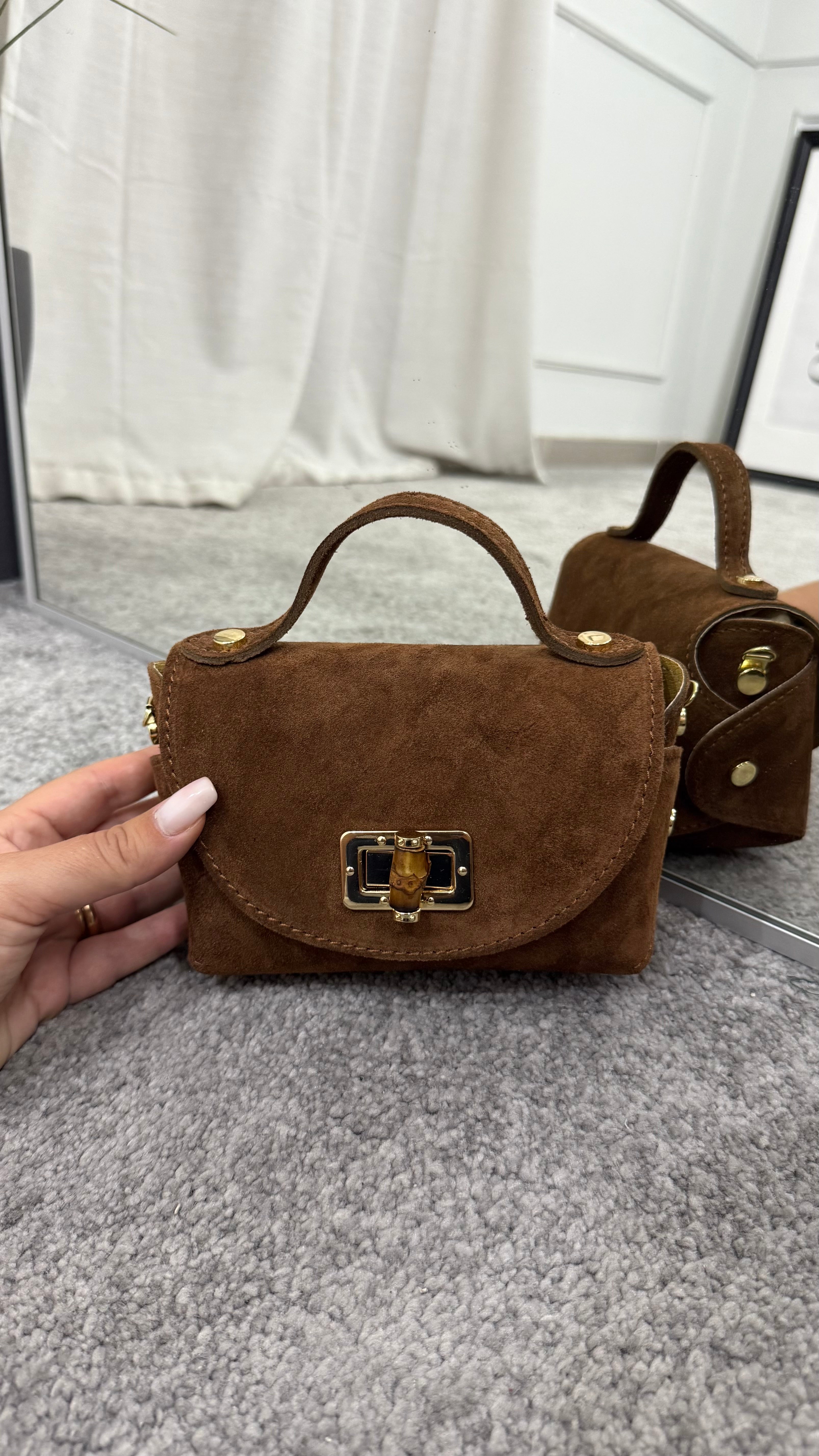 Minibag scamosciata