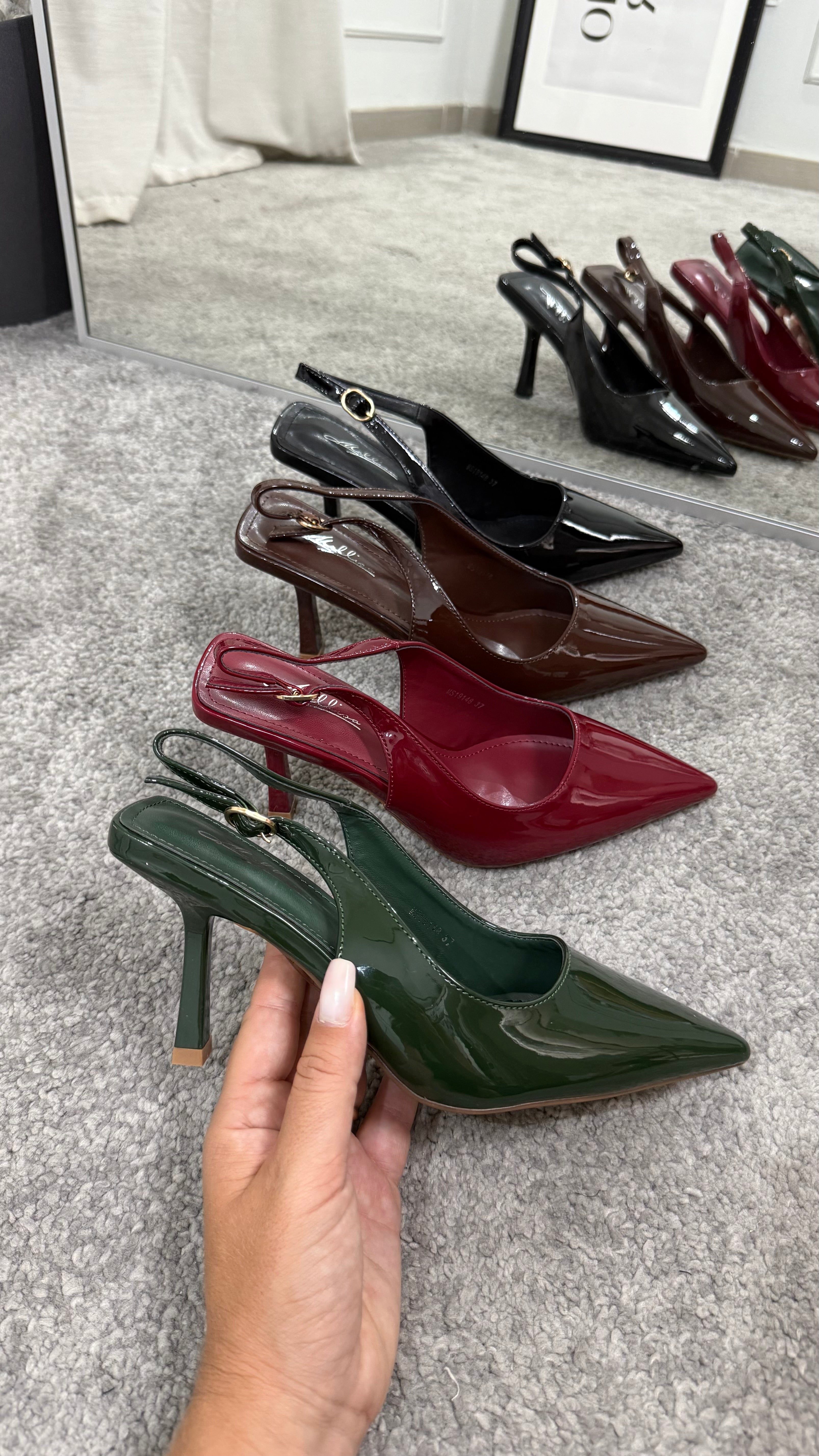 Slingback vernice 7cm