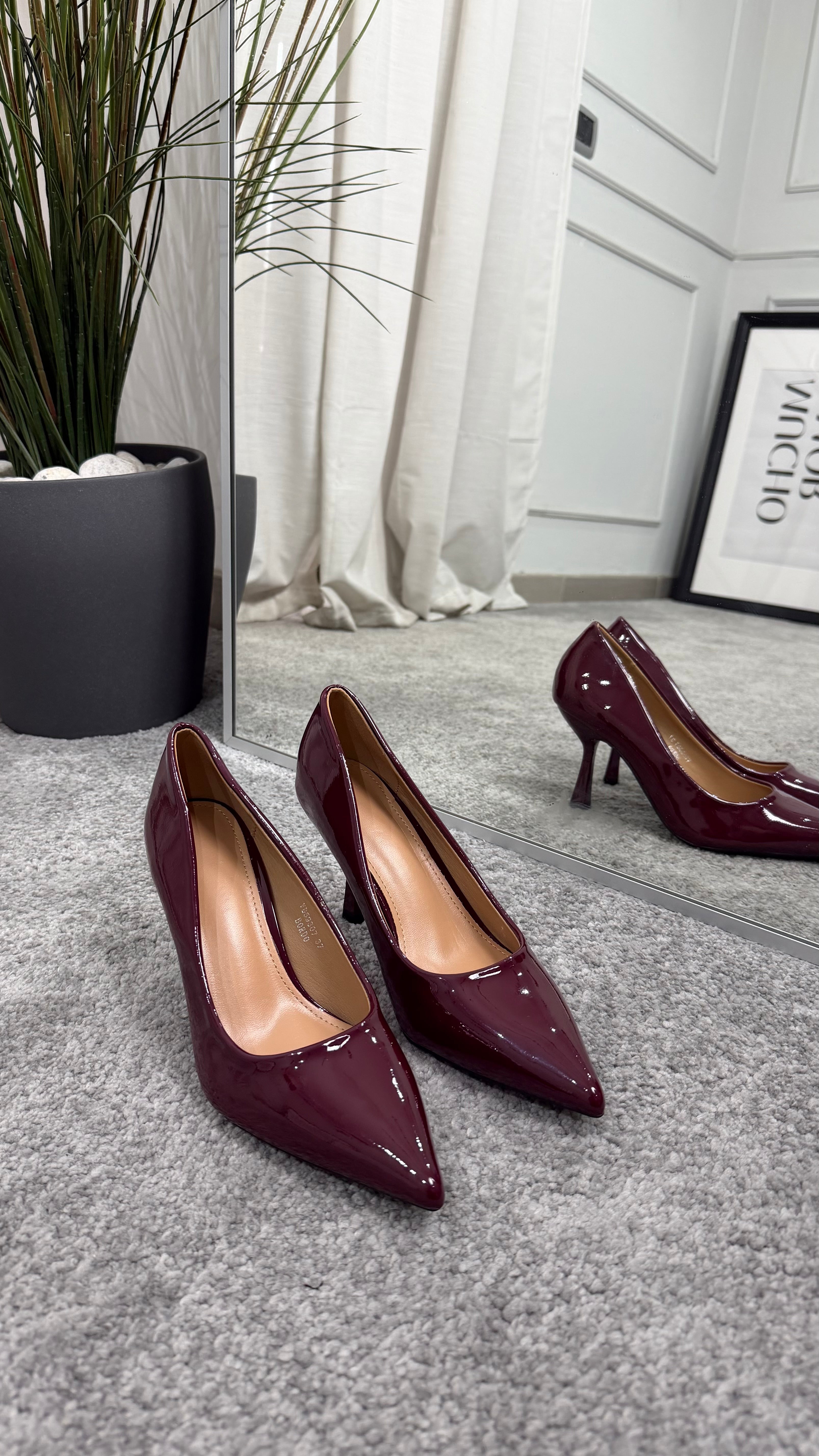 Décolleté vernice bordeaux