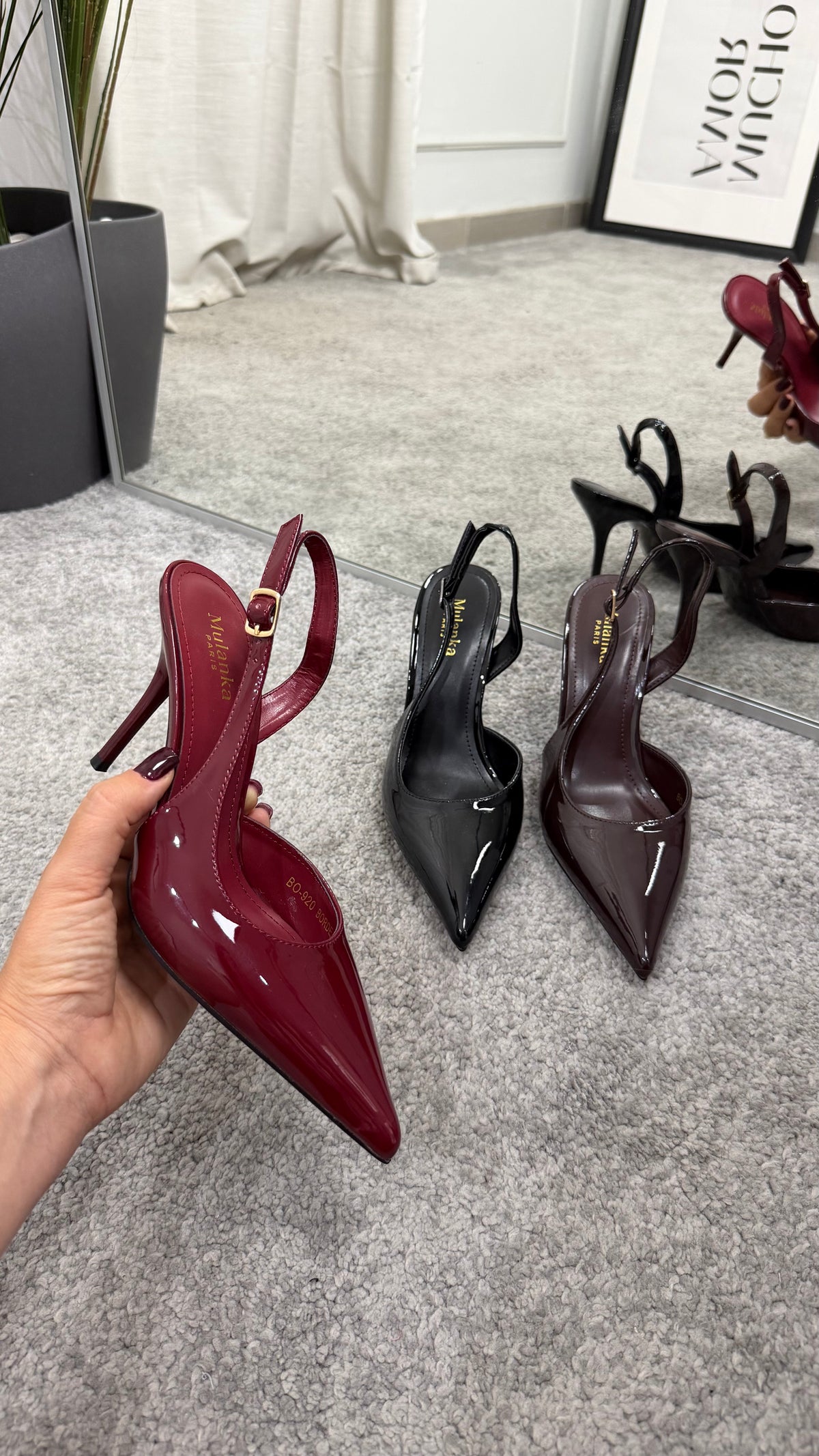 Slingback vernice 10cm