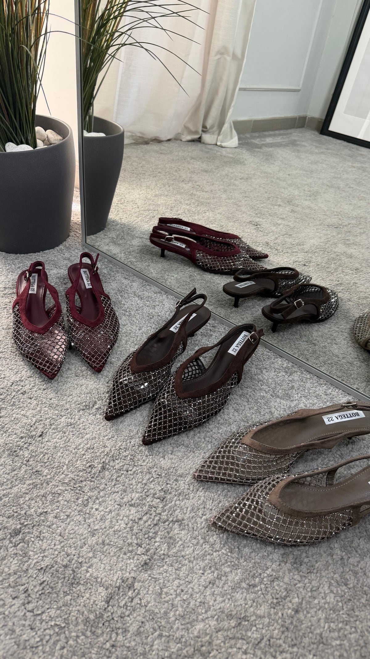 Slingback rete brillantinata