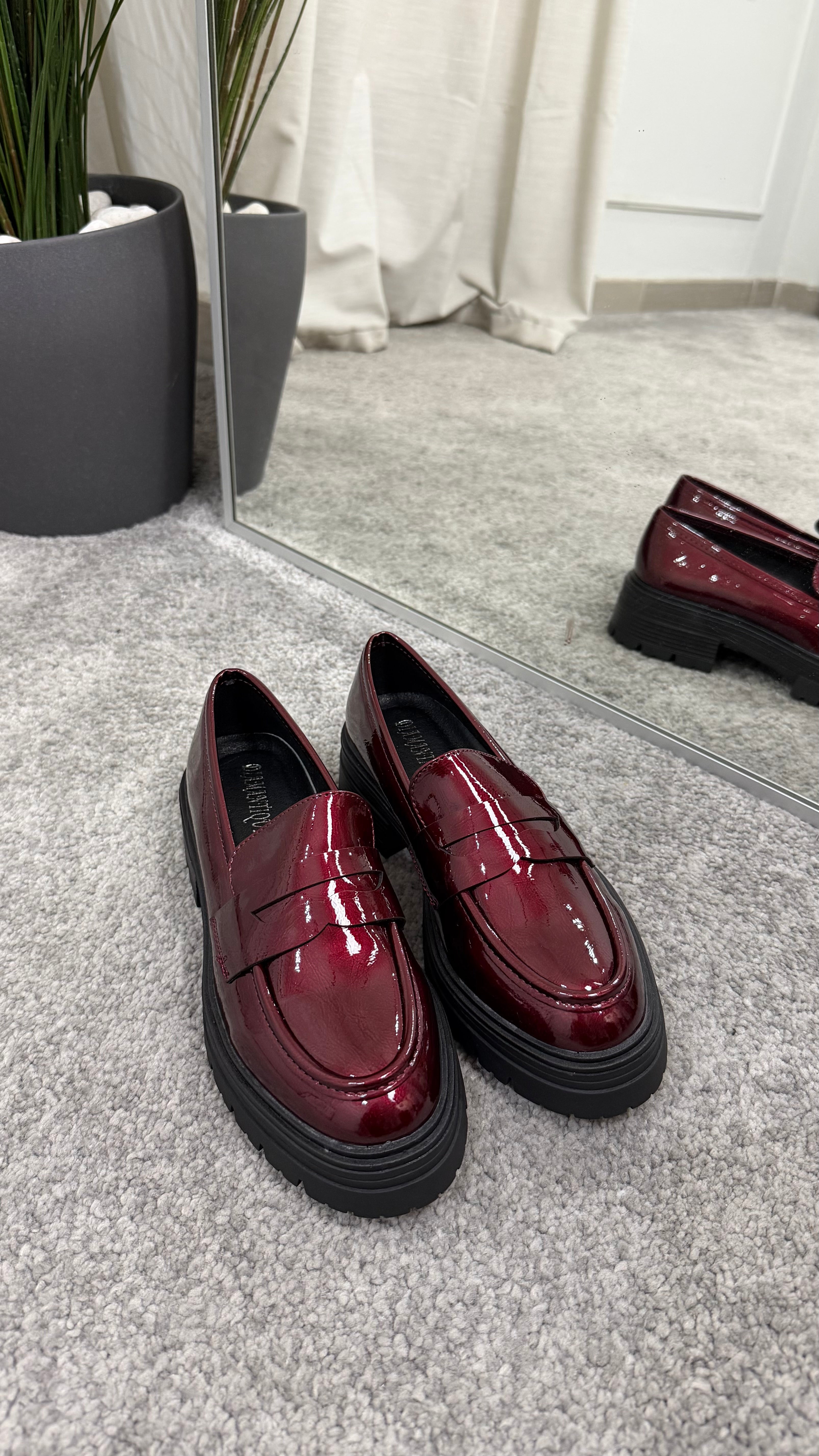 Mocassino vernice bordeaux