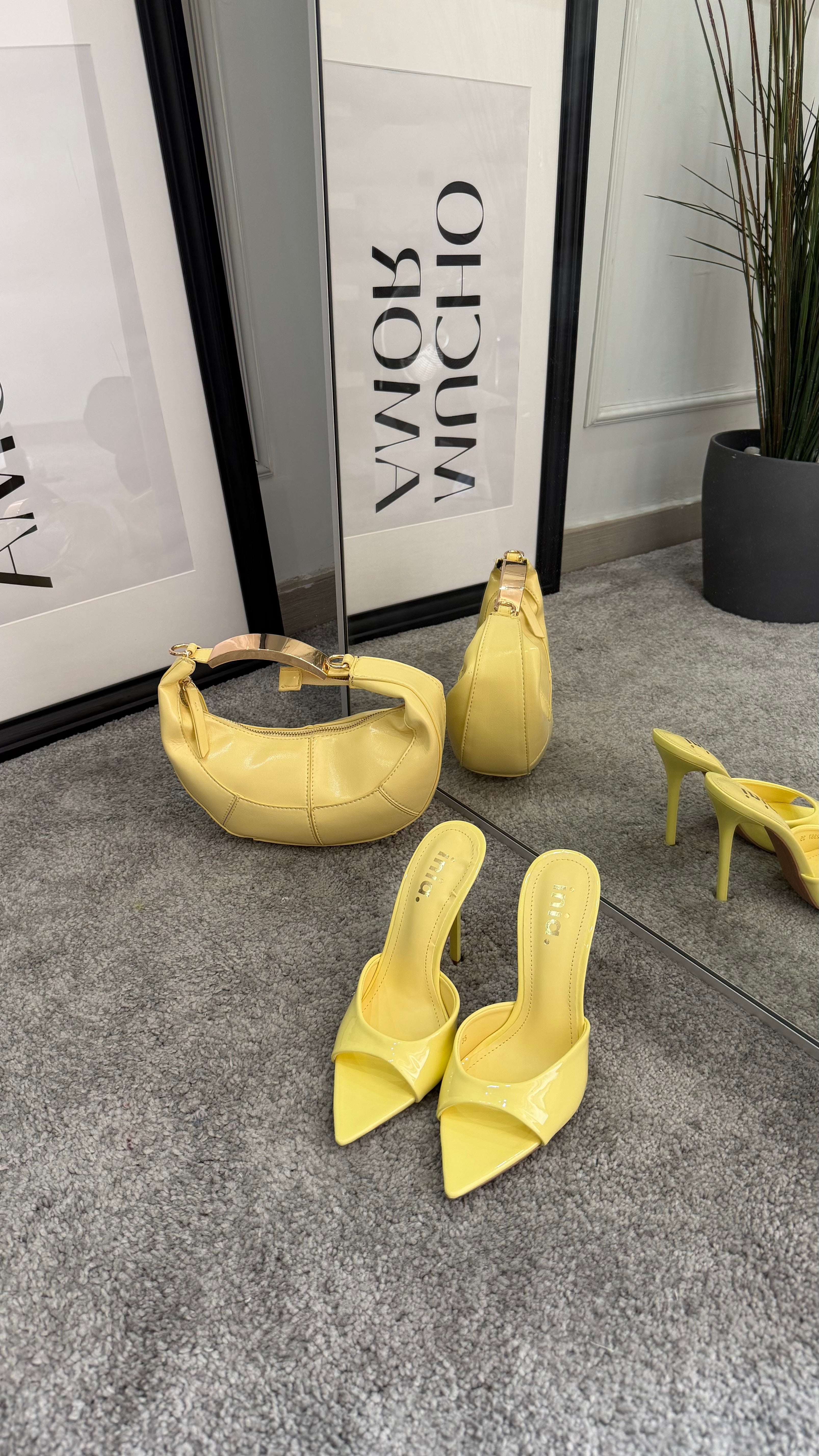 Mules 12cm yellow